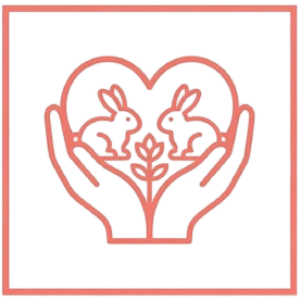 Hands protecting rabbits icon