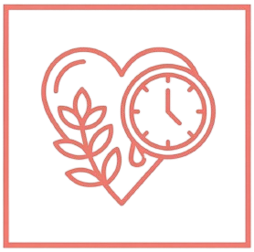Heart leaf clock icon